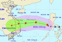 Dự báo vị trí và hướng di chuyển của bão số 10 - Nguồn: Trung tâm Dự báo khí tượng thủy văn quốc gia