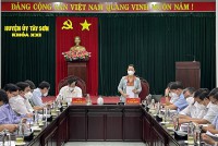 Quang cảnh buổi kiểm tra công tác phòng, chống dịch Covid-19