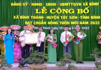 Trao Bằng công nhận xã Bình Thành đạt chuẩn nông thôn mới năm 2021