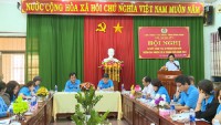 Quang cảnh sơ kết 6 tháng đầu năm 2022 của Cụm thi đua số 2 Liên đoàn Lao động tỉnh Bình Định