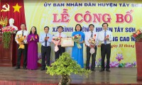 Lãnh đạo tỉnh và huyện trao Quyết định công nhận xã Bình Tường đạt chuẩn NTM nâng cao