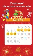Nghỉ Tết Nguyên đán Giáp Thìn từ ngày 08/02/2024 đến hết ngày 14/02/2024 (Ảnh: xaydungchinhsach.chinhphu.vn)