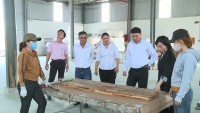 Thăm, kiểm tra tình hình sản xuất và tặng quà Công ty TNHH sản xuất thương mại Vinaforest