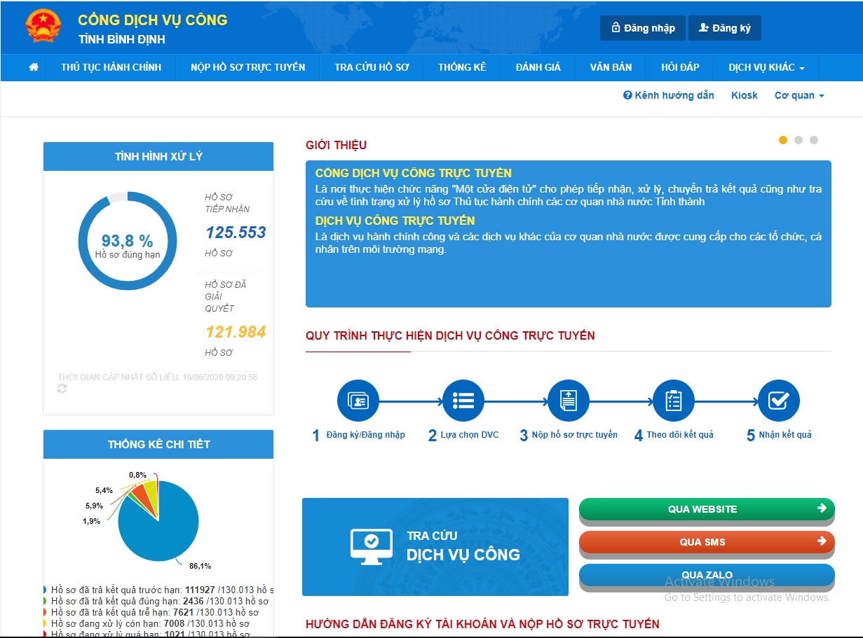 Cổng Dịch vụ công tỉnh có địa chỉ website: https://dichvucong.binhdinh.gov.vn