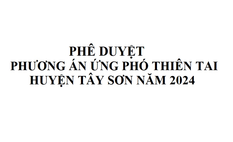 Phê duyệt Phương án ứng phó thiên tai huyện Tây Sơn năm 2024